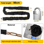 Diyife Bike Lock Heavy Duty, [Reforced Version] [4 Keys] 1m x 6mm Anti-Theft Bike Chain Lock High Security, Weatherproof Bicycle Lock 50mm Padlock for Bike, Motorcycle, Scooter, Door, Gate, Fence