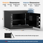 Diyife 22.6L Waterproof Safe Box with Dual-Way Opening for Home, Hotel & Office