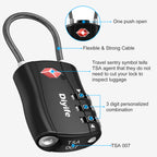Diyife TSA Combination Padlock, 3 Digit Luggage Lock, Travel Lock for Suitcase, Backpack, Locker, Briefcase