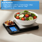 Dual Platform Digital Kitchen Scale, [15kg/33lb-0.01g] Diyife Food Scale, High Precision, Intelligent Accumulation, 7 Units Backlight LCD, Tare, Auto Off, Stainless Steel for Cooking Baking Jewelry