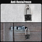Large Heavy Duty Combination Padlock, [Long Shackle 8mm Thick] Diyife 54mm Locker Lock, 4 Digit Weatherproof Padlock, [One-Click Open] Combination Lock for Gym, Outdoor, Shed, Fence, Cabinet (Black)