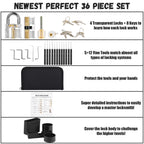 Diyife 36-Piece Lock Pick Practice Set with 4 Transparent Training Locks