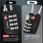Diyife TSA Luggage Padlock, 4 Digit Combination Lock, Airplane Travel Lock for Suitcase, Gym Bag, Backpack, Case