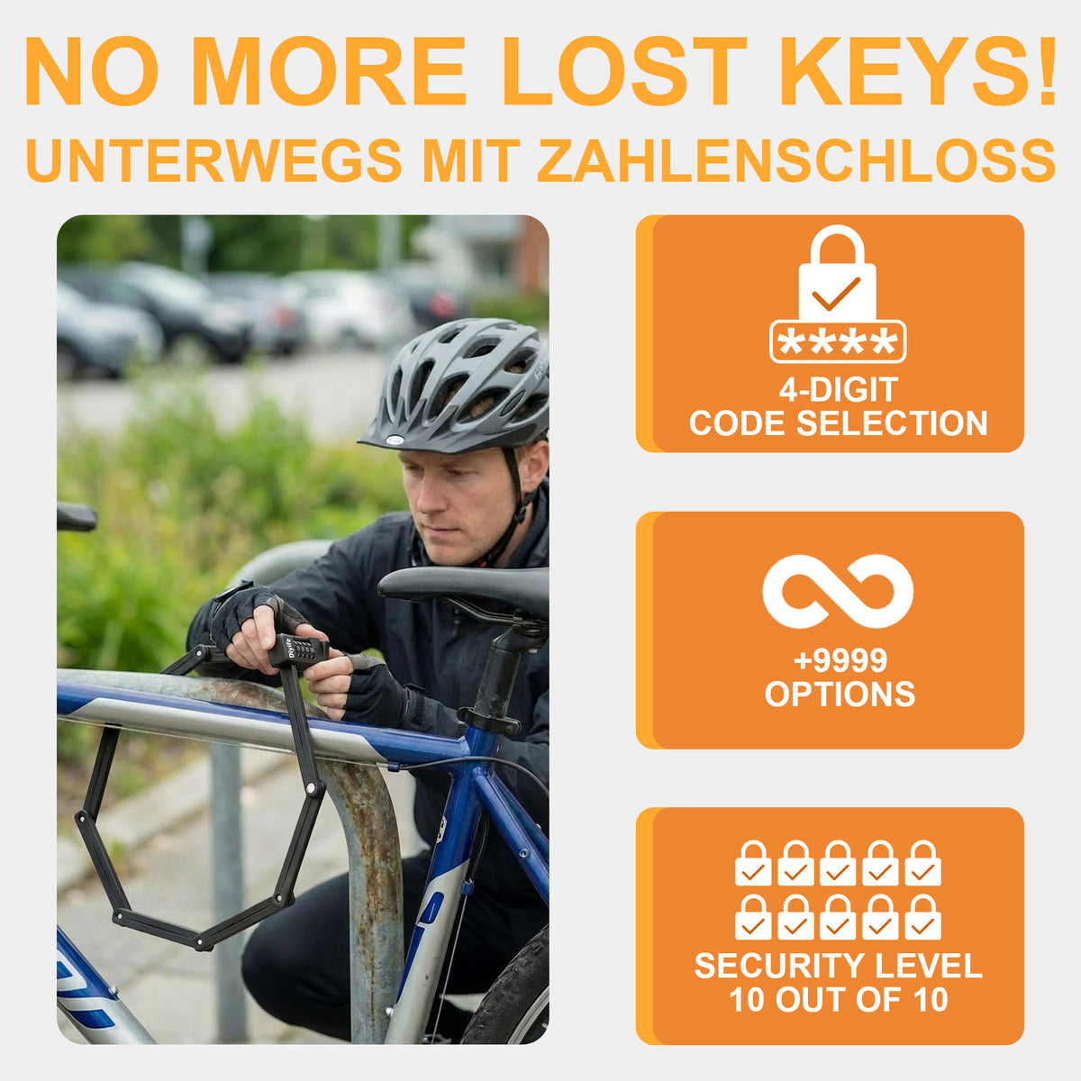 Diyife Folding Bike Lock, Combination Bicycle Lock with Bracket for Ebike Scooter Motorcycle