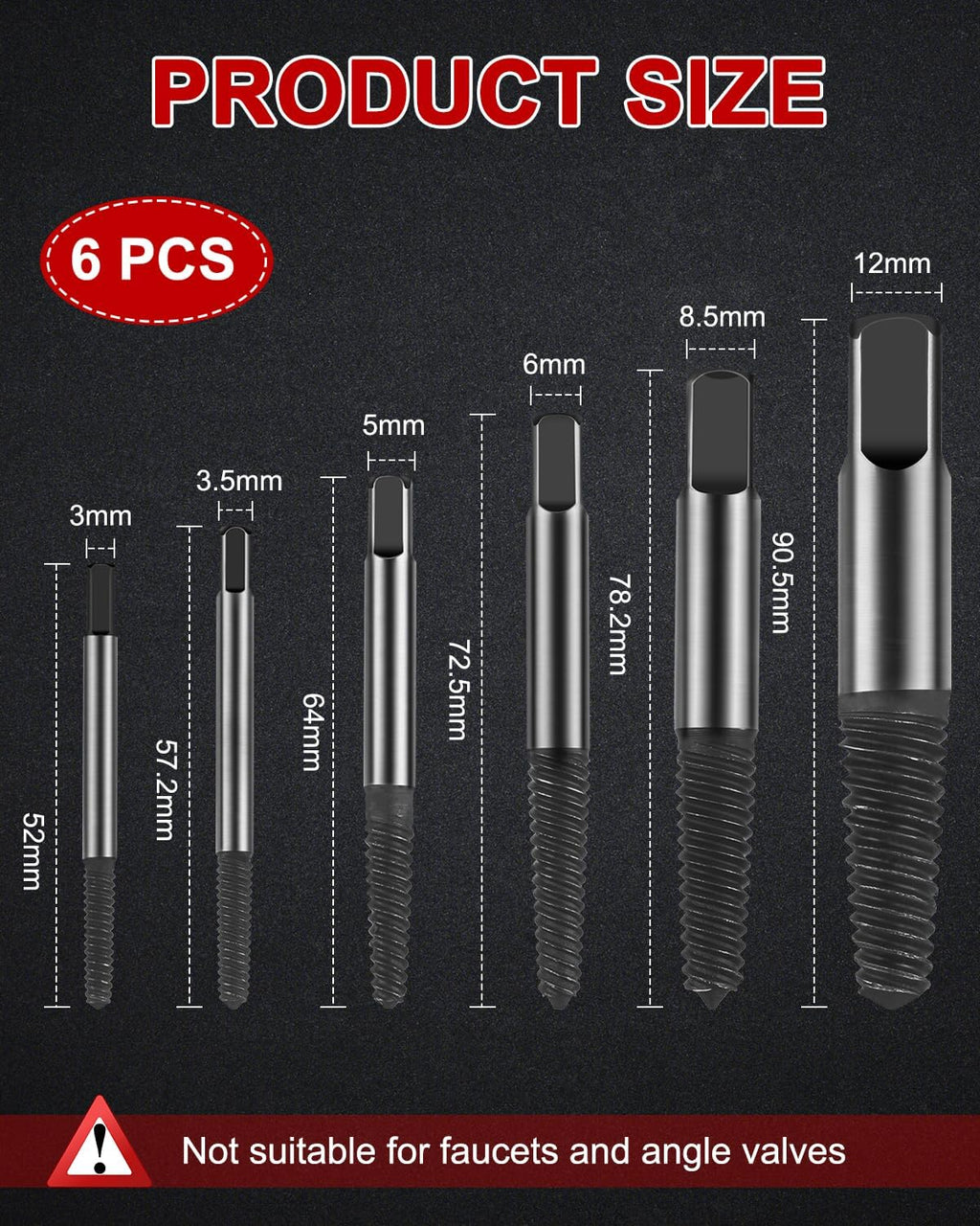 Diyife 6 pcs Screw Extractor Set