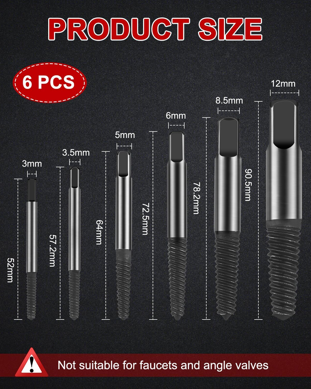 Diyife 6 pcs Screw Extractor Set