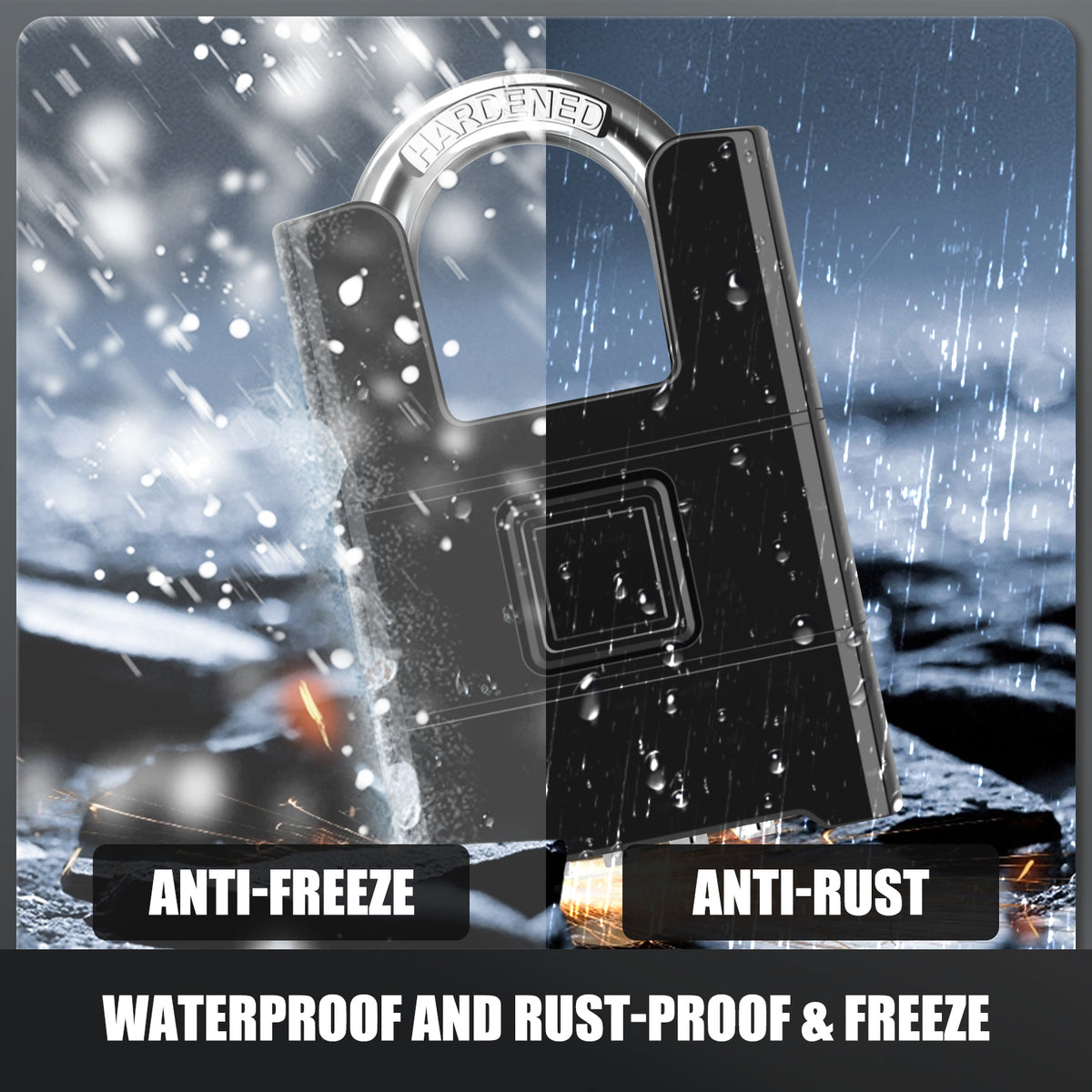 Large Heavy Duty Combination Padlock, [8mm Wraped Beam Cut Resistance] Diyife 54mm Combination Lock, Weatherproof 4 Digit Combo Lock Outdoor Padlock for Gate, Garage, Shed, School