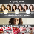Magnetic Selfie Light for Phone, [Compatible with MagSafe] Diyife 360° Rotatable Clip on Phone Light with Mirror, CRI95, 2500K-9000K, 6 Modes, Portable Phone Ring Light for Video Call, Makeup