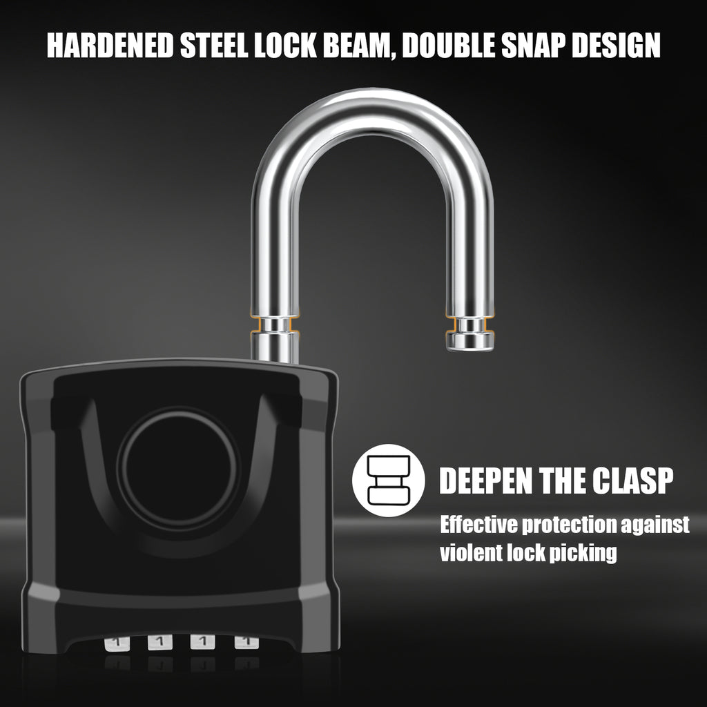 Large Heavy Duty Combination Padlock, [8mm Thick Shackle] Diyife 54mm Locker Lock, 4 Digit Weatherproof Padlock, [One-Click Open] Combination Lock for Gate, Hasp, Gym, School, Shed, Fence, Cabinet