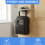 Key Lock Box, [5 Keys Capacity] Diyife 4-Digit Combination Key Safe Box Weatherproof, Removable Shackle for Hanging Mounted, Portable House Key Box for Outdoor, Home, Garage, Office-Black