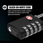 Diyife TSA Combination Padlock, 4 Digit Luggage Lock, Black, for Suitcase, Travel Bag, Gym Locker