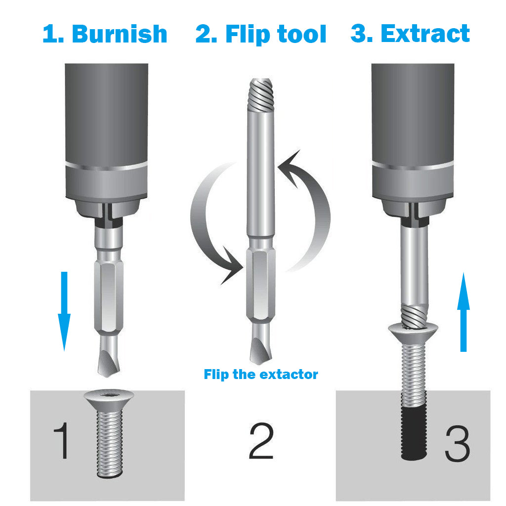 Screw Extractor, [Gift for Men][6 Pieces] Diyife Stripped Screw Remover, Damaged Screw Bolt Extractor Set, Speed Out Drill Bits Guide Set for Broken or Damaged Screws Made from H.S.S. 4341#