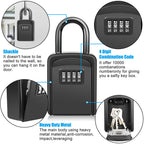 Key Lock Box, Diyife 4-Digit Security Combination Lock Box for House Key Weatherproof, Hanging Mounted, 5 House Keys Capacity, Portable Spare Key Storage Box for Home Apartment Office Garage Airbnb