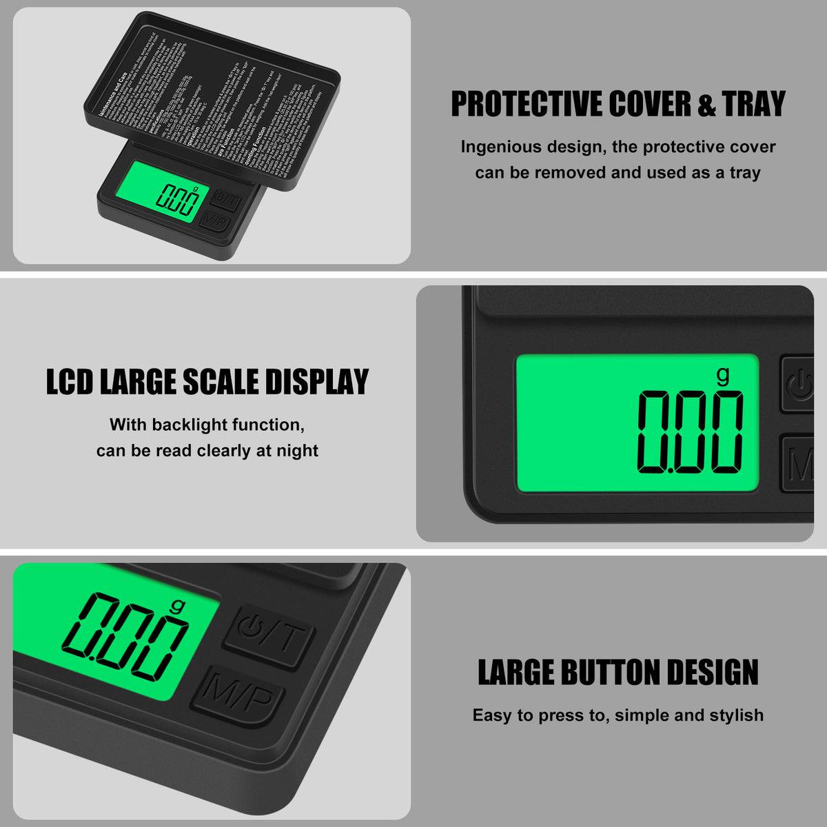 Diyife Mini Scales, [1000g/0.01g] Small Pocket Scales, High Precision Portable Weighing Scales with Cover, Fast Read with Back-Lit LCD Display, for Jewellery Gold Coffee Coin Herb Lab