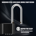 Large Heavy Duty Combination Padlock, [Long Shackle 8mm Thick] Diyife 51.5mm 4 Digit Locker Lock Weatherproof Outdoor Combination Lock for Gate, Shed, Fence, Cabinet, School, Gym (Black)