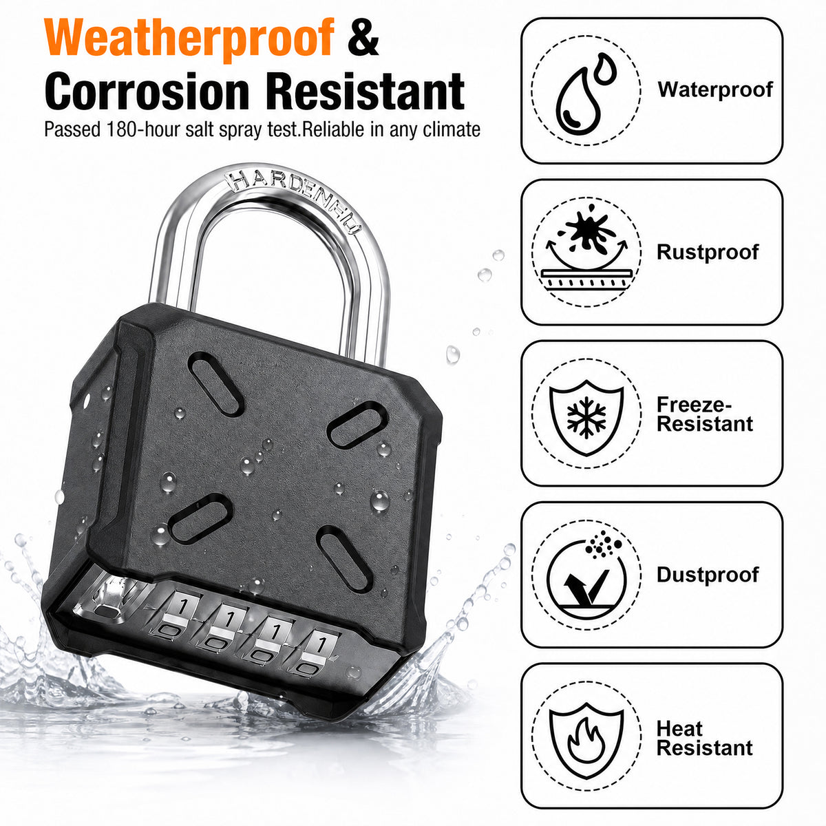 Heavy Duty Combination Padlock, Diyife Weatherproof 55mm Combination Lock