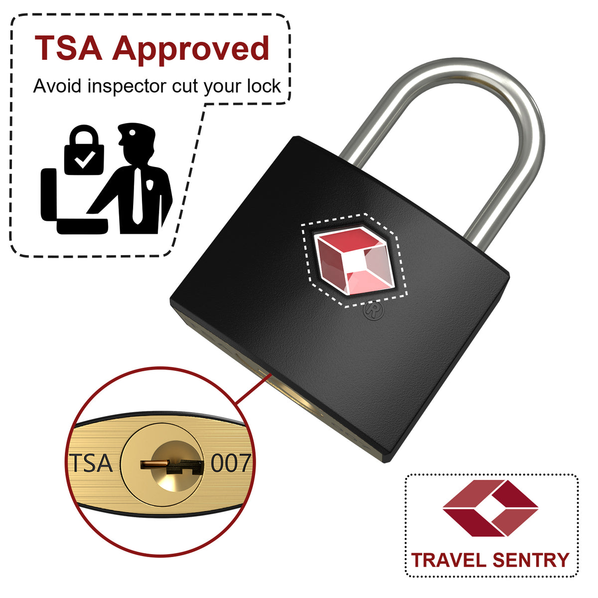 Diyife TSA Suitcase Padlock, 4-Pack Travel Locks with Keys, 4 Colors, for Backpacks, Suitcases, Cabinets, Luggage