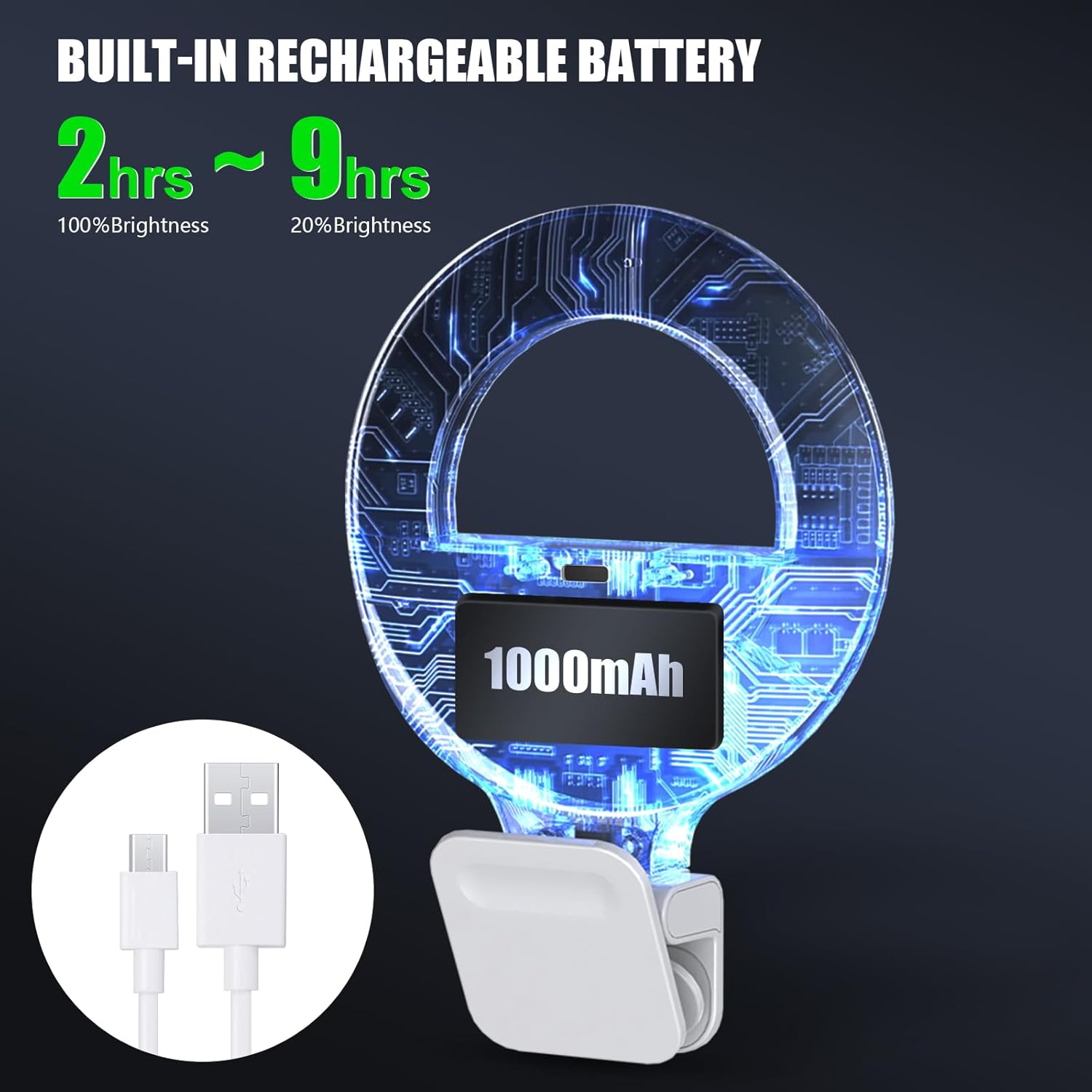 Diyife 360° Rotation Selfie Ring Light