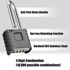 Large Heavy Duty Combination Padlock, [Long Shackle 8mm Thick] [One-Click Open] Diyife 52mm 4 Digit Locker Lock Weatherproof Outdoor Combination Lock for Shed, Fence,Hasp,Cabinet, School, Gym