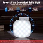 Magnetic Selfie Light for Phone, [Compatible with MagSafe] Diyife 360° Rotatable Clip on Phone Light with Mirror, CRI95, 2500K-9000K, 6 Modes, Portable Phone Ring Light for Video Call, Makeup
