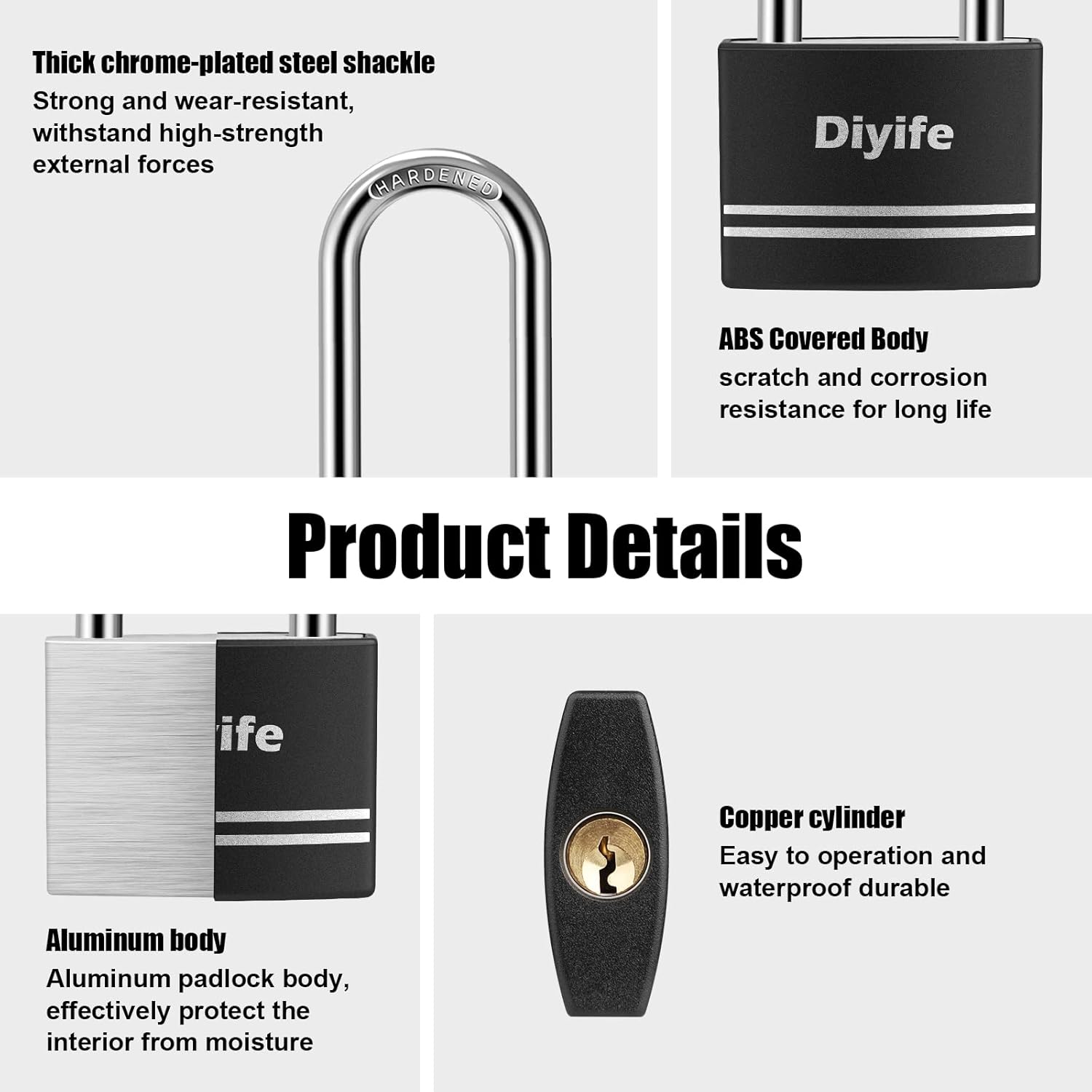 Diyife Padlock with Key