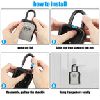 Key Safe Heavy Duty, [Waterproof] Diyife Portable Lock Box with Removable Shackle, Wall Mounted and Resettable 4 Digit Combination Key Storage Lock Box for House Keys, Car Keys [5 Keys Capacity]-Grey