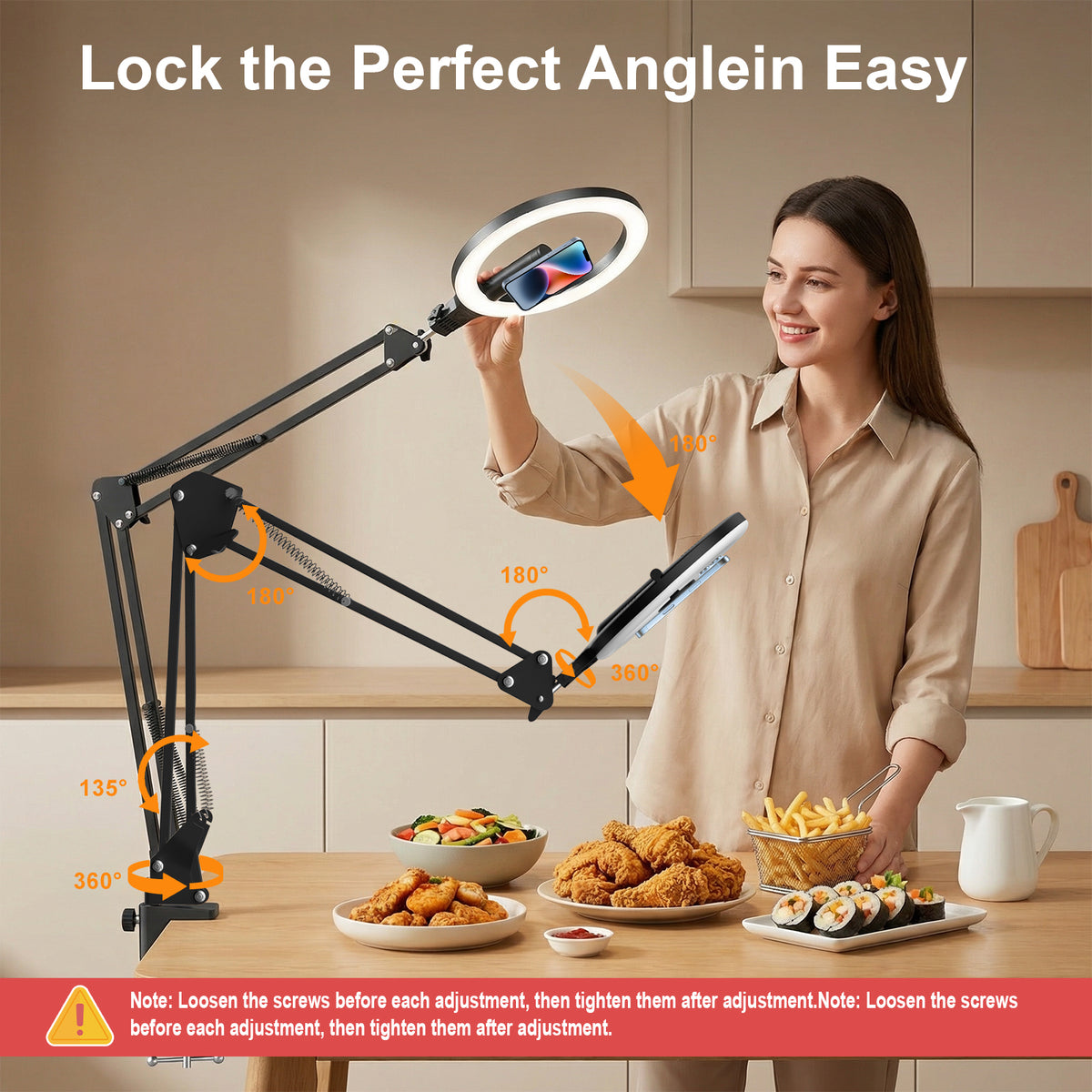 Cordless 10" Ring Light with Stand & Magnetic Phone Holder, Diyife 180° Foldable Desk Ring Light with Overhead Phone Mount, Remote, 3 Colors, 10 Brightnesses for Video