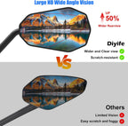 Diyife 2 Pcs HD Wide Angle Large Bicycle Mirrors