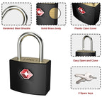 Diyife TSA Suitcase Padlock, 4-Pack Travel Locks with Keys, 4 Colors, for Backpacks, Suitcases, Cabinets, Luggage