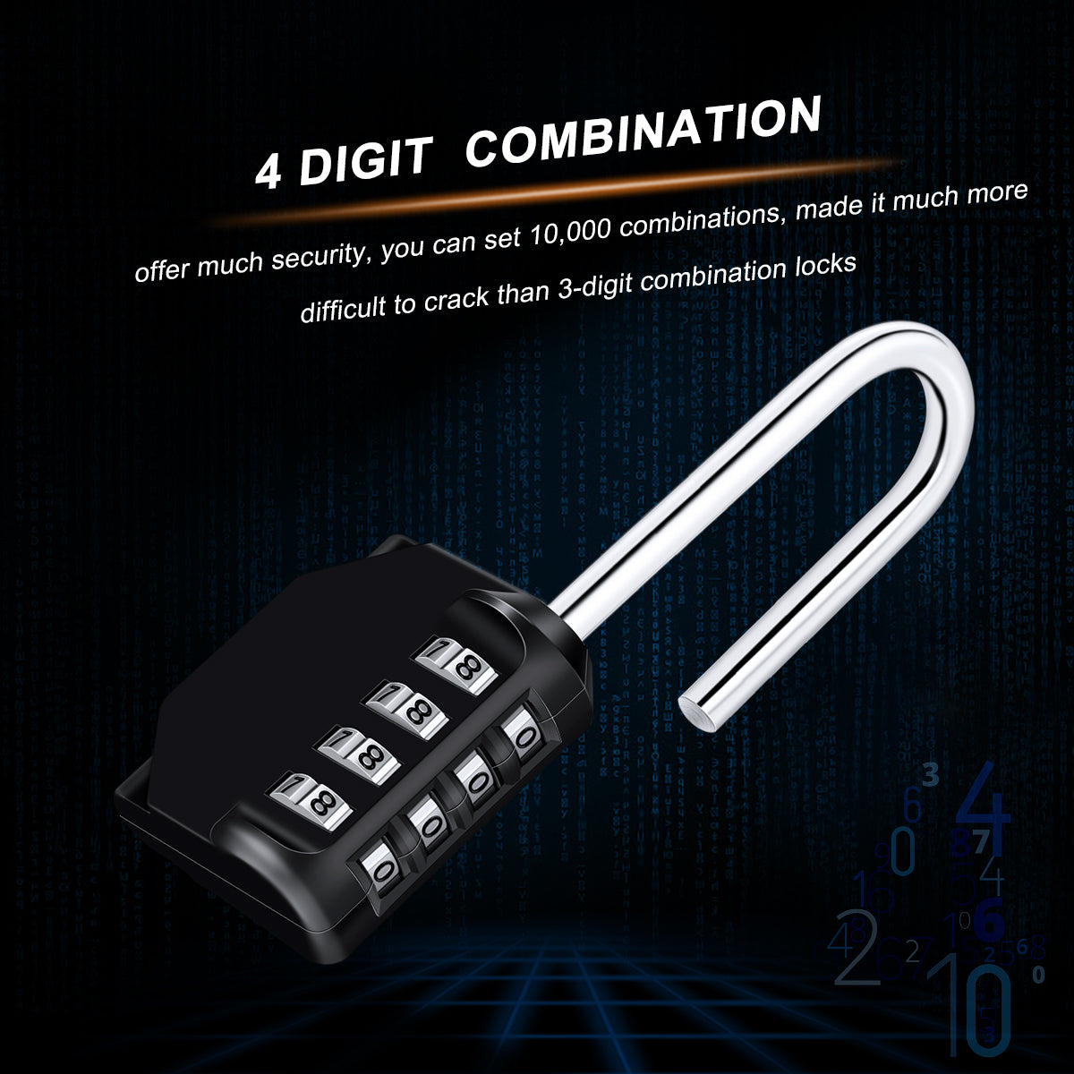 Diyife 4 Digit Combination Padlock, [2.6 inch Long Shackle] Locker Lock Weatherproof Lock Outdoor Combination Lock for School Gym Locker, Toolbox, Fence, Hasp, Cabinet, Shed, Cabinet