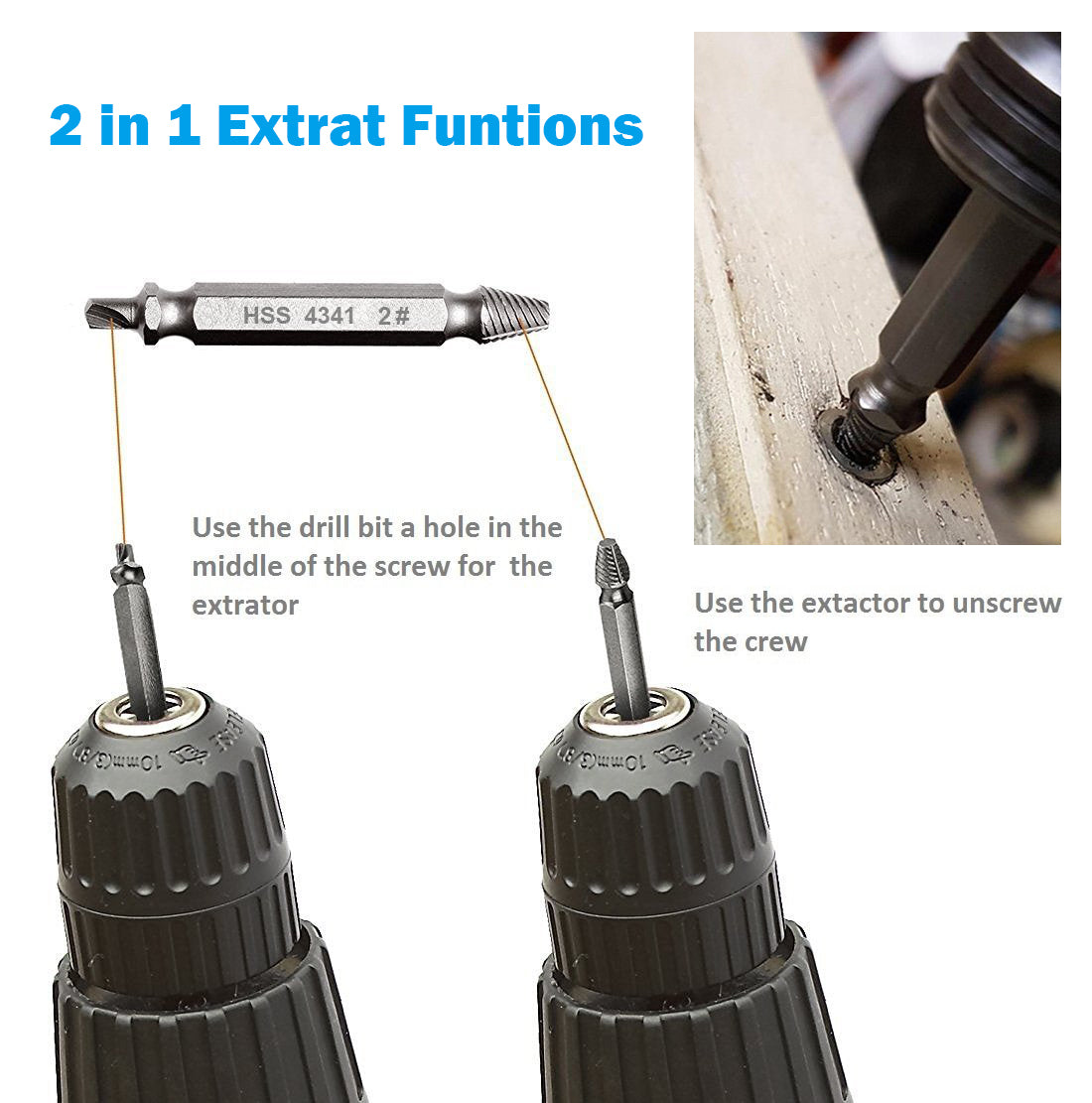 Screw Extractor, [Gift for Men][6 Pieces] Diyife Stripped Screw Remover, Damaged Screw Bolt Extractor Set, Speed Out Drill Bits Guide Set for Broken or Damaged Screws Made from H.S.S. 4341#