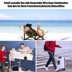 Diyife Cassetta di Sicurezza Portatile – [Impermeabile] Cassetta di Sicurezza da Viaggio con Combinazione, Scatola di Sicurezza Antifurto con Codice a 4 Cifre e Cavo in Acciaio Rimovibile per Hotel, Viaggi, Sport, Ufficio e Vacanze