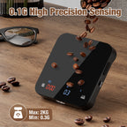 Diyife Mini Coffee Scales with Timer, 0.1g/2kg, Tri-Screen, 4 Brewing Modes, Rechargeable High Precision Digital Coffee Weighing Scales, USB-C Charging, Flow Rate for Espresso & Pour Over, Auto Timing