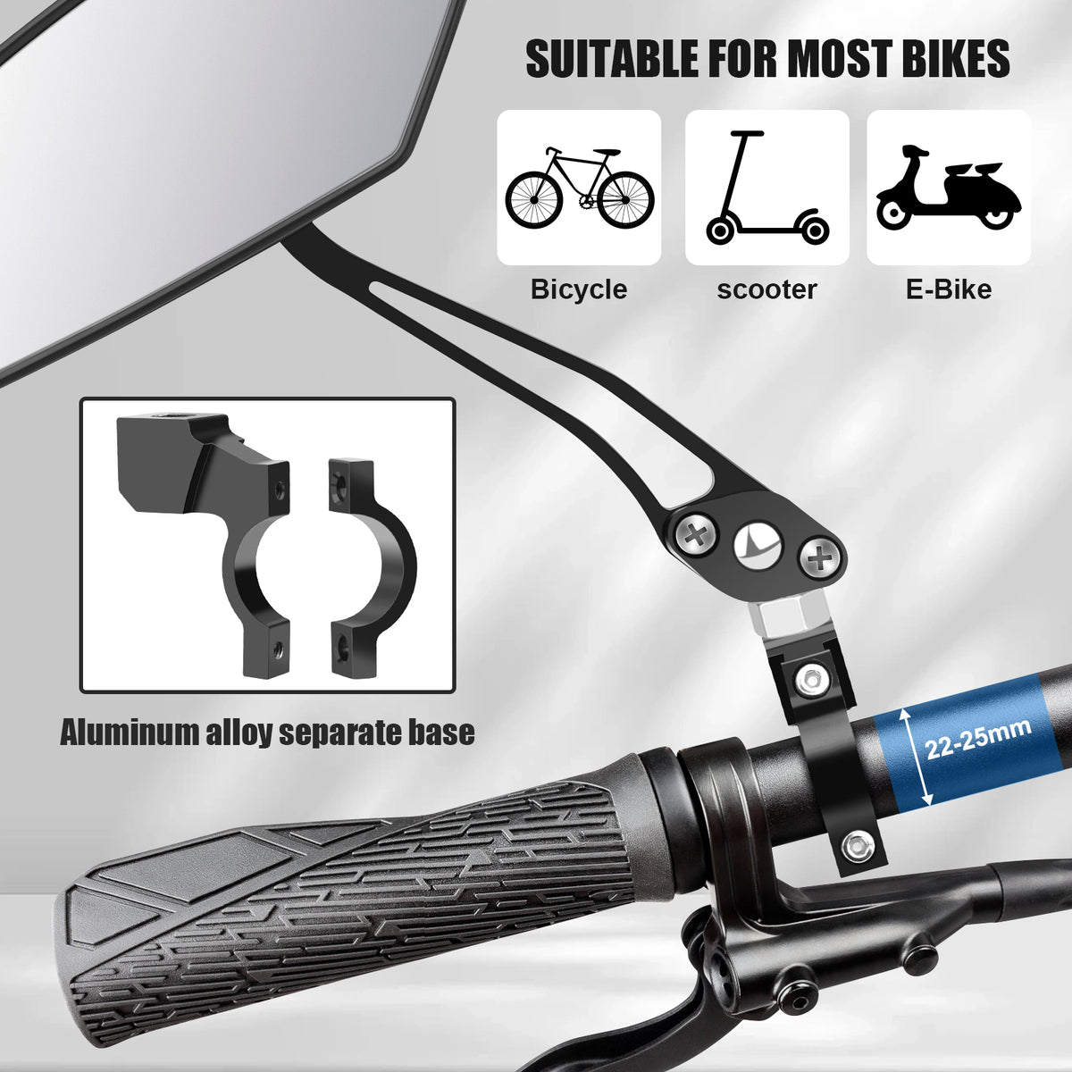 Diyife Bike Mirrors, HD Version Large Bicycle Mirrors for Handlebars
