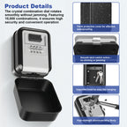 Diyife Large Key Safe Wall Mounted for Car Keys Outdoor with Light Up Dials Waterproof,4 Digit Combination Lock Box with Protective Cover for Rentals Airbnb House Garage, Internal Dimensions:90x60x46mm