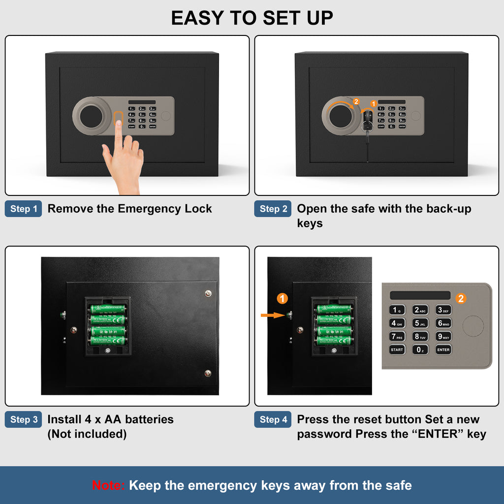 Diyife 22.6L Waterproof Safe Box with Dual-Way Opening for Home, Hotel & Office