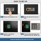 Diyife 22.6L Waterproof Safe Box with Dual-Way Opening for Home, Hotel & Office