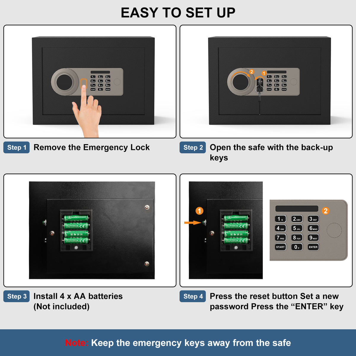 Diyife 22.6L Waterproof Safe Box with Dual-Way Opening for Home, Hotel & Office