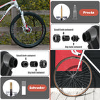 Diyife Bike Pump [Classic Edition] [with Pressure Gauge] – Mini Bicycle Pump with Needle, Glue-Free Connection Kit, Valve Caps & Mount – Fits Presta/Schrader