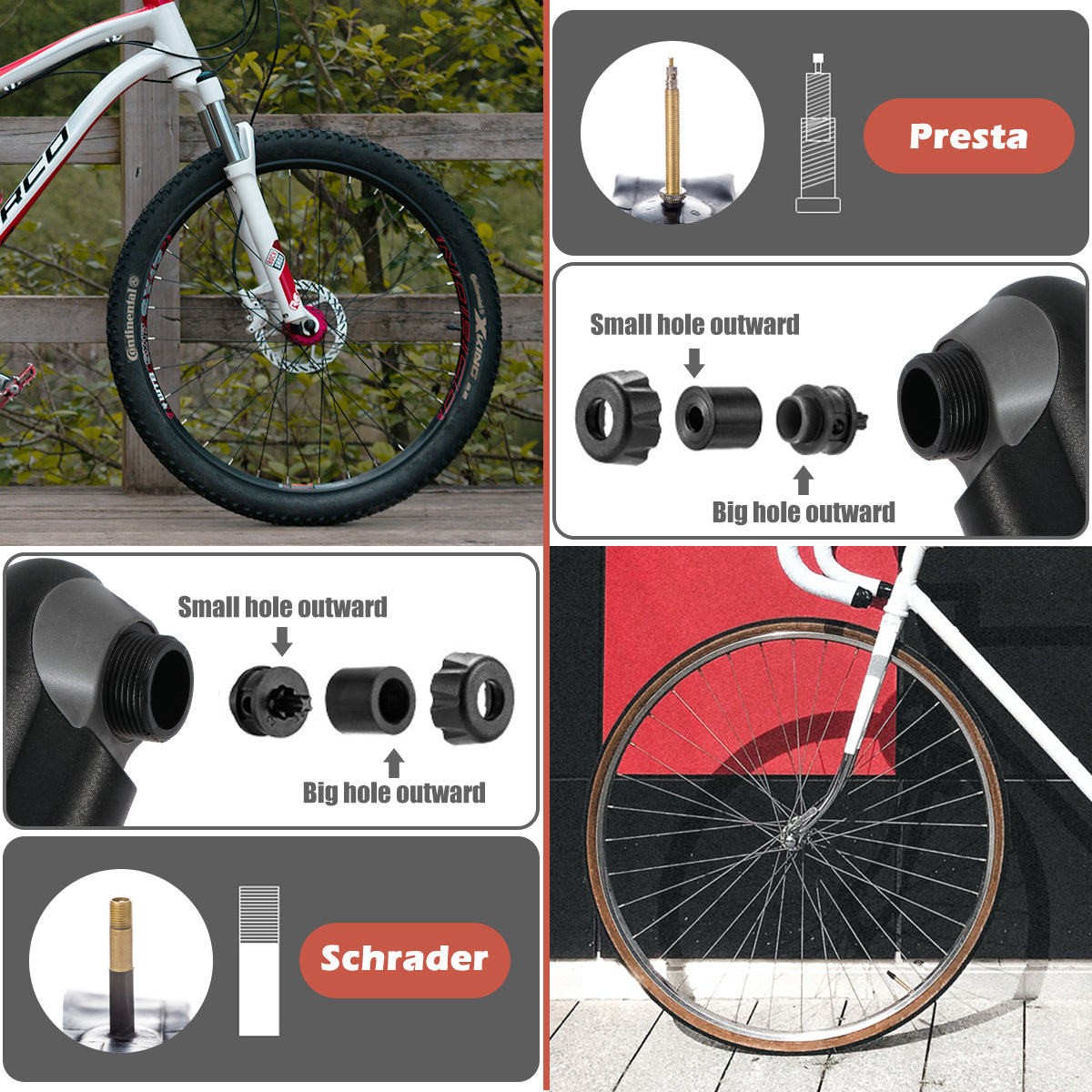Diyife Bike Pump [Classic Edition] [with Pressure Gauge] – Mini Bicycle Pump with Needle, Glue-Free Connection Kit, Valve Caps & Mount – Fits Presta/Schrader