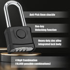 Large Heavy Duty Combination Padlock, [Long Shackle 8mm Thick] Diyife 54mm Locker Lock, 4 Digit Weatherproof Padlock, [One-Click Open] Combination Lock for Gym, Outdoor, Shed, Fence, Cabinet (Black)