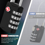 Diyife TSA Combination Padlock, 4 Digit Luggage Lock, Black, for Suitcase, Travel Bag, Gym Locker