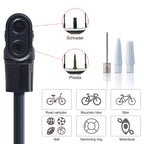 Mini Pompa da Bici con Manometro – Pompa Portatile per Pneumatici in Alluminio da 80-100 PSI per Valvole Presta e Schrader – Pompa Leggera per Bici da Corsa e Mountain Bike, Argento