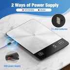 Diyife Rechargeable Kitchen Scales,15kg/1g, Large Stainless Steel Platform, 9×6.3in Large Size, 6 Units, Tare, Auto Shutoff, Wall Mount, USB Charge Food Scales for Baking, Cooking, Battery Included