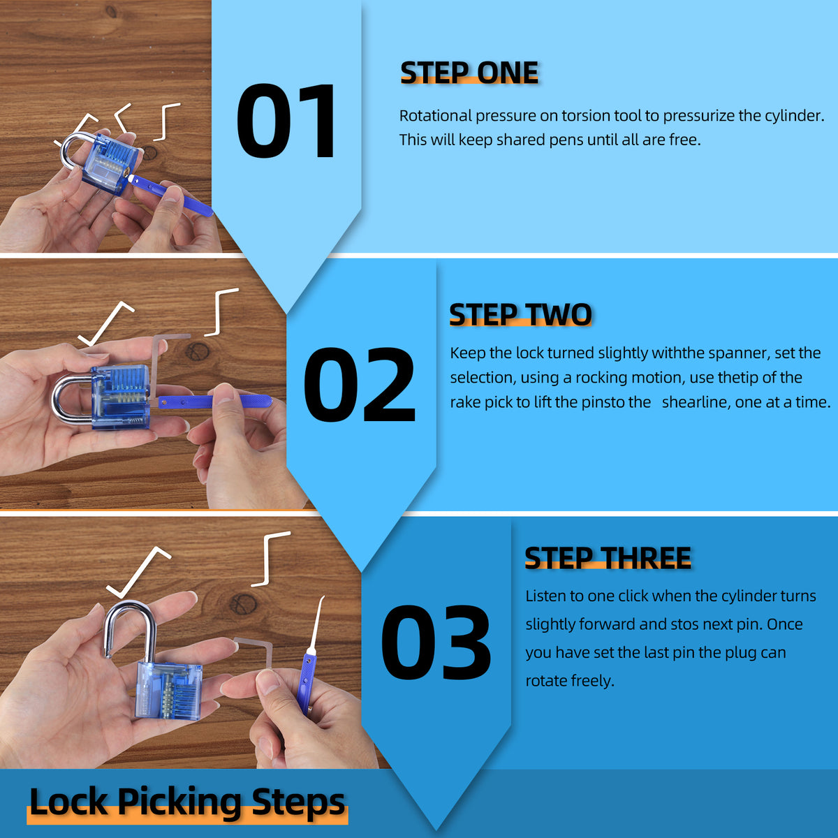 Diyife 36-Piece Lock Pick Training Kit with 4 Transparent Practice Locks