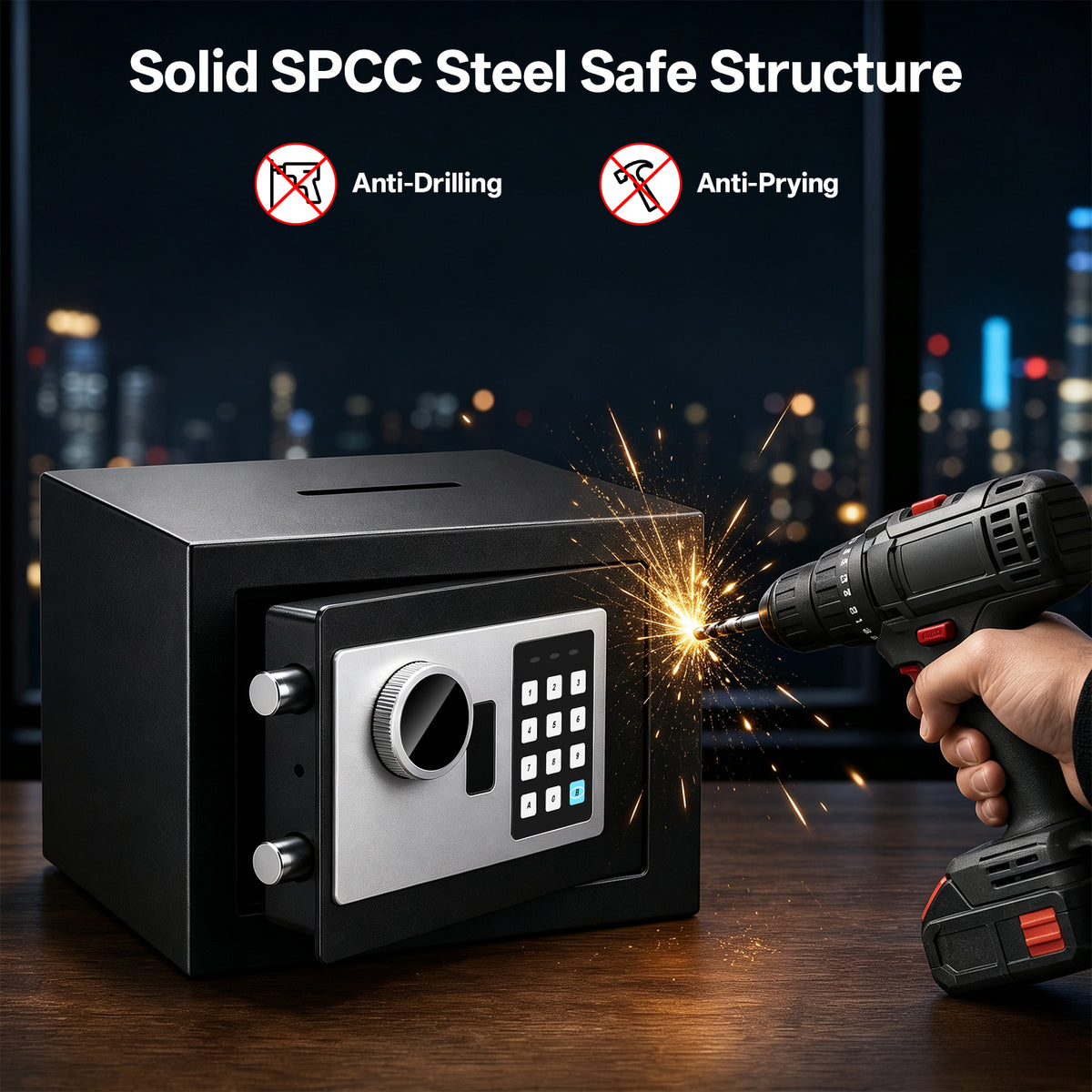 Small Safe Box for Home, Diyife 0.22 Cu Ft Money Safe Security Lock Box