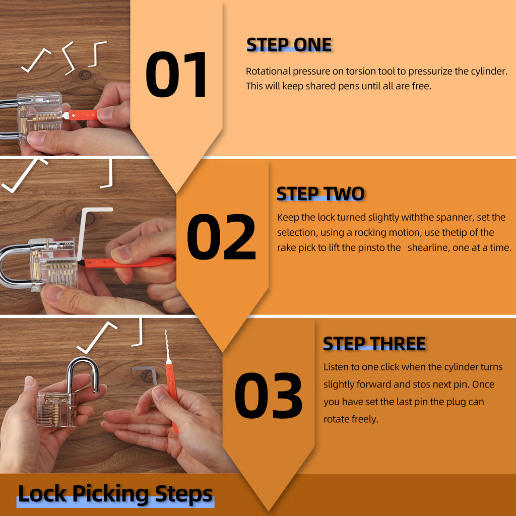 Diyife Advanced Lock Mechanism Training Kit – 25-Piece Set with 4 Clear Practice Locks