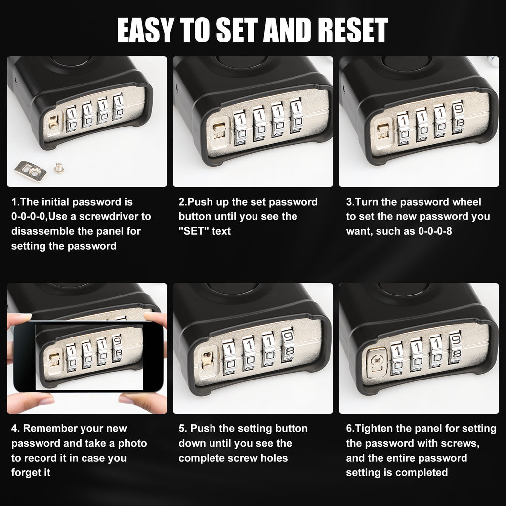 Large Heavy Duty Combination Padlock, [8mm Thick Shackle] Diyife 54mm Locker Lock, 4 Digit Weatherproof Padlock, [One-Click Open] Combination Lock for Gate, Hasp, Gym, School, Shed, Fence, Cabinet