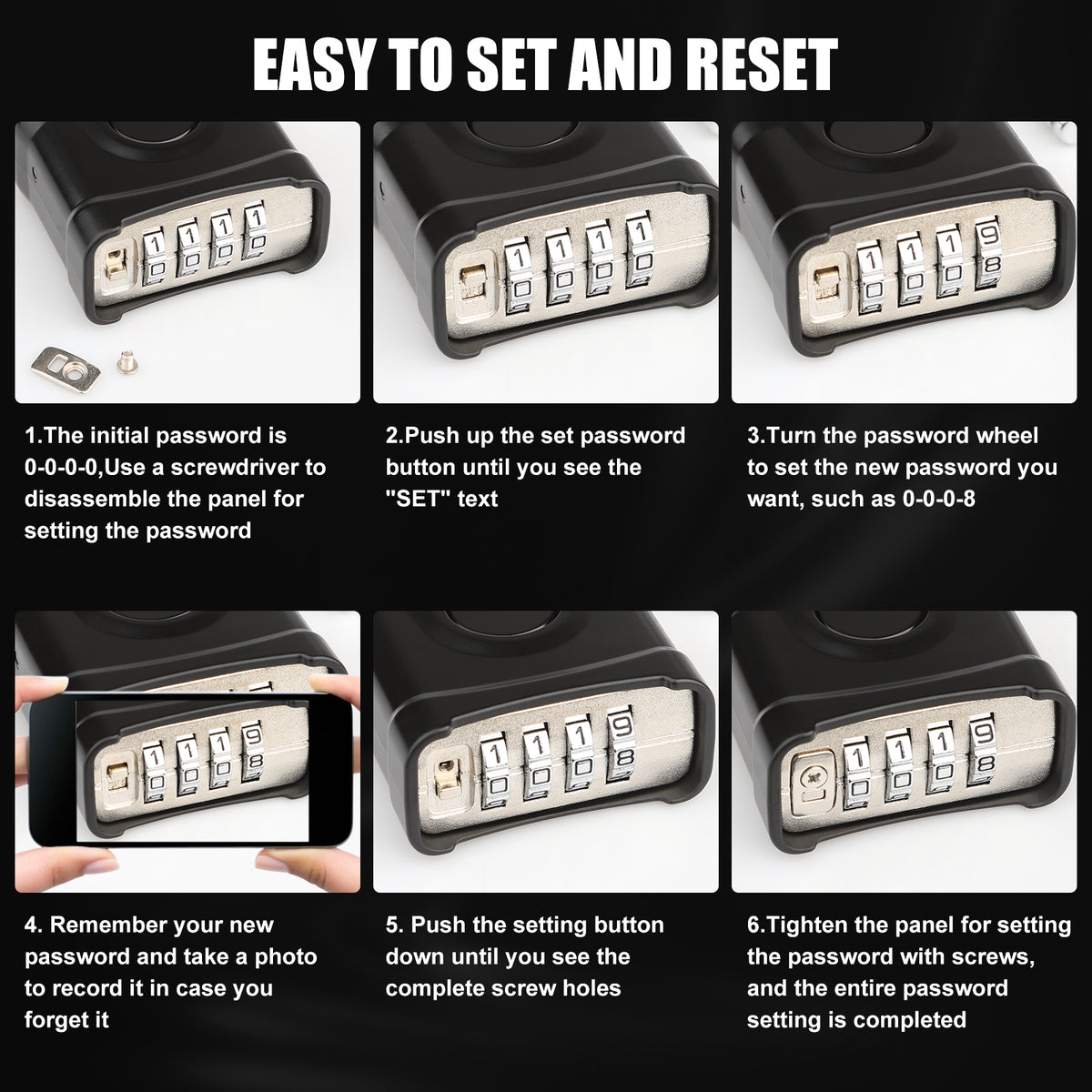 Large Heavy Duty Combination Padlock, [8mm Thick Shackle] Diyife 54mm Locker Lock, 4 Digit Weatherproof Padlock, [One-Click Open] Combination Lock for Gate, Hasp, Gym, School, Shed, Fence, Cabinet