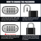 Large Heavy Duty Combination Padlock, [New Version ] Diyife 51.5mm 4 Digit Code Locker Lock Weatherproof Lock Outdoor Combination Lock for School Gym Locker,Shed, Fence, Hasp, Cabinet